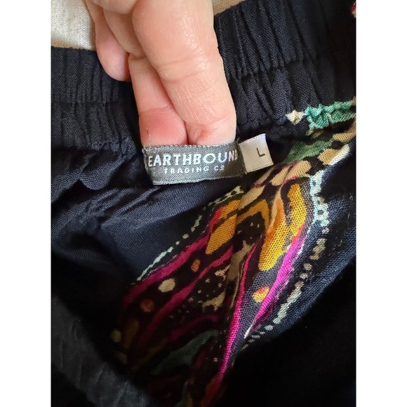 Earthbound Trading Maxi Skirt L Black Hippie Boho Free-Spirited Summer Festival - Picture 7 of 11